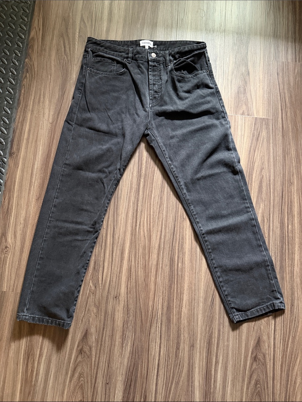 Kenzo Black Washed Regular Tapered-Leg Jeans